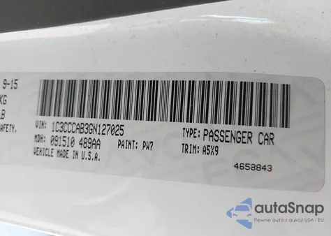 2016 Chrysler 200 Limited из США, поврежденный, VIN 1C3CCCAB3GN127025